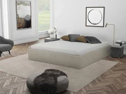 Bedbodem Met Opbergruimte 140 X 190 Cm Van Beige Ribfluweel - Pontos Van Ysmee-Ysmée Discount