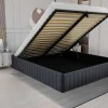 Bedbodem Met Opbergruimte 140 X 190 Cm Van Grijs Velours - Sethi Van Dreamea-Ysmée Best