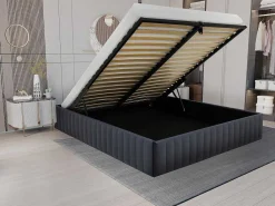Bedbodem Met Opbergruimte 140 X 190 Cm Van Grijs Velours - Sethi Van Dreamea-Ysmée Best