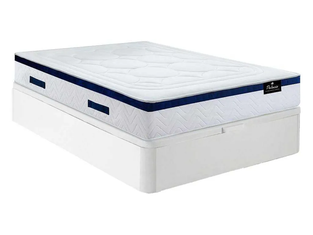 Bedset 180 X 200 Cm - Witte Bedbodem Met Opbergruimte + Matras Met Pocketveren - Marquis Van Dreamea Play-Palacio New