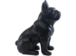 Beeld Van Franse Bulldog - Hars - L. 27 X B. 16 X H. 32 Cm - Mat Zwart - Doggo-OZAIA New