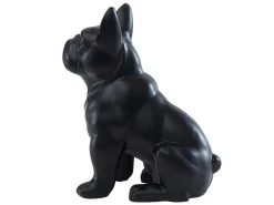 Beeld Van Franse Bulldog - Hars - L. 27 X B. 16 X H. 32 Cm - Mat Zwart - Doggo-OZAIA New