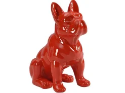Beeld Van Franse Bulldog - Hars - L. 27 X B. 16 X H. 32 Cm - Rood - Doggo-OZAIA Outlet