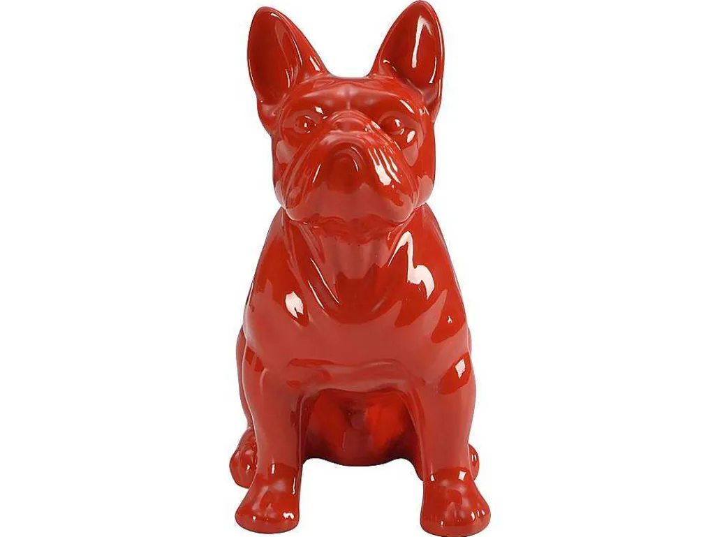 Beeld Van Franse Bulldog - Hars - L. 27 X B. 16 X H. 32 Cm - Rood - Doggo-OZAIA Outlet