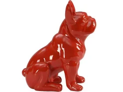 Beeld Van Franse Bulldog - Hars - L. 27 X B. 16 X H. 32 Cm - Rood - Doggo-OZAIA Outlet