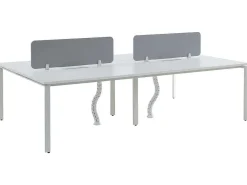 Benchbureau Voor 4 Personen - Wit - L140 Cm - Met Afscheidingen - Downtown-Workēa