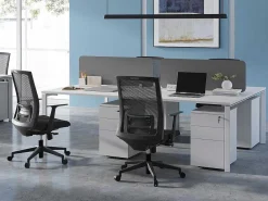 Benchbureau Voor 4 Personen - Wit - L140 Cm - Met Afscheidingen - Downtown-Workēa