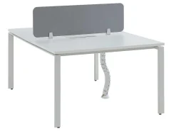 Benchbureau Voor 2 Personen - Wit - L120 Cm - Met Afscheiding - Downtown-Workēa Outlet