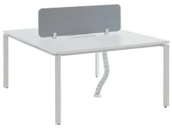 Benchbureau Voor 2 Personen - Wit - L140 Cm - Met Afscheiding - Downtown-Workēa Outlet