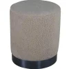 Benji Poef, Hocker O35Cm Teddystof Beige, Zwart.-Venture Home