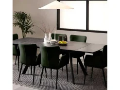 Berry Eetkamertafel 97X160/240Cm Met Extra Plaat Zwart.-Vente-unique New