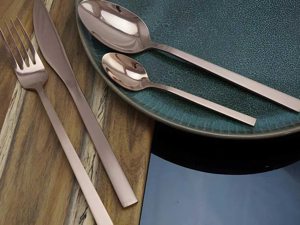 Bestekset 16 Stukken - Inox - Koperkleur - Briljant-OZAIA Hot