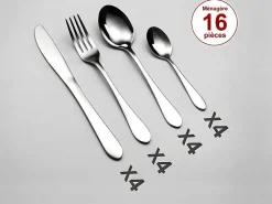 Bestekset 16 Stuks Van Inox Tradi - Spiegelende Afwerking - Zilverkleurig-OZAIA Hot