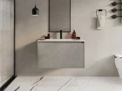 Betongrijs Hangmeubel Onder Wastafel, 80 Cm - Sosthene-Vente-unique Clearance