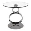 Bijzettafel Joline - Transparant Gehard Glas En Stalen Voet-Maison Céphy Outlet