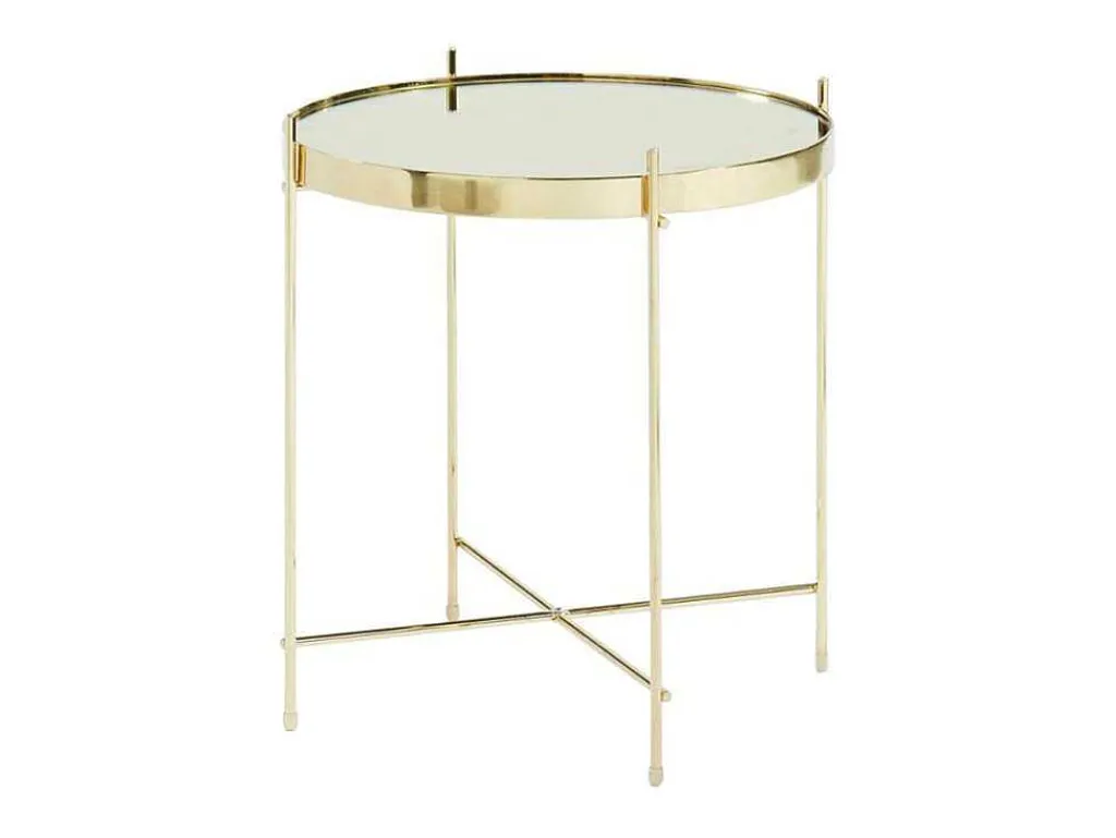 Bijzettafel Marcia - Spiegel En Metaal - Goud-Vente-unique Sale