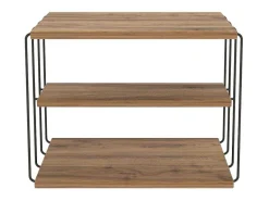 Bijzettafel Met 1 Plank - Licht Naturel En Zwart - Brilena-Vente-unique Outlet