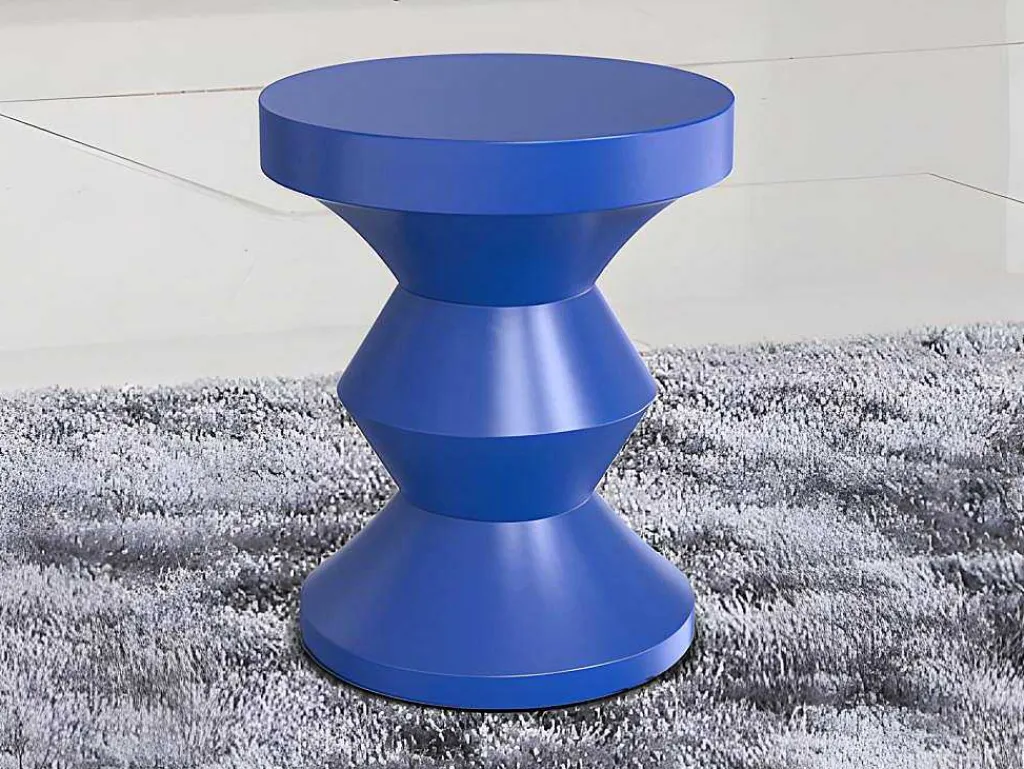 Bijzettafeltje Van Metaal - Blauw - Zolimi-Vente-unique Discount