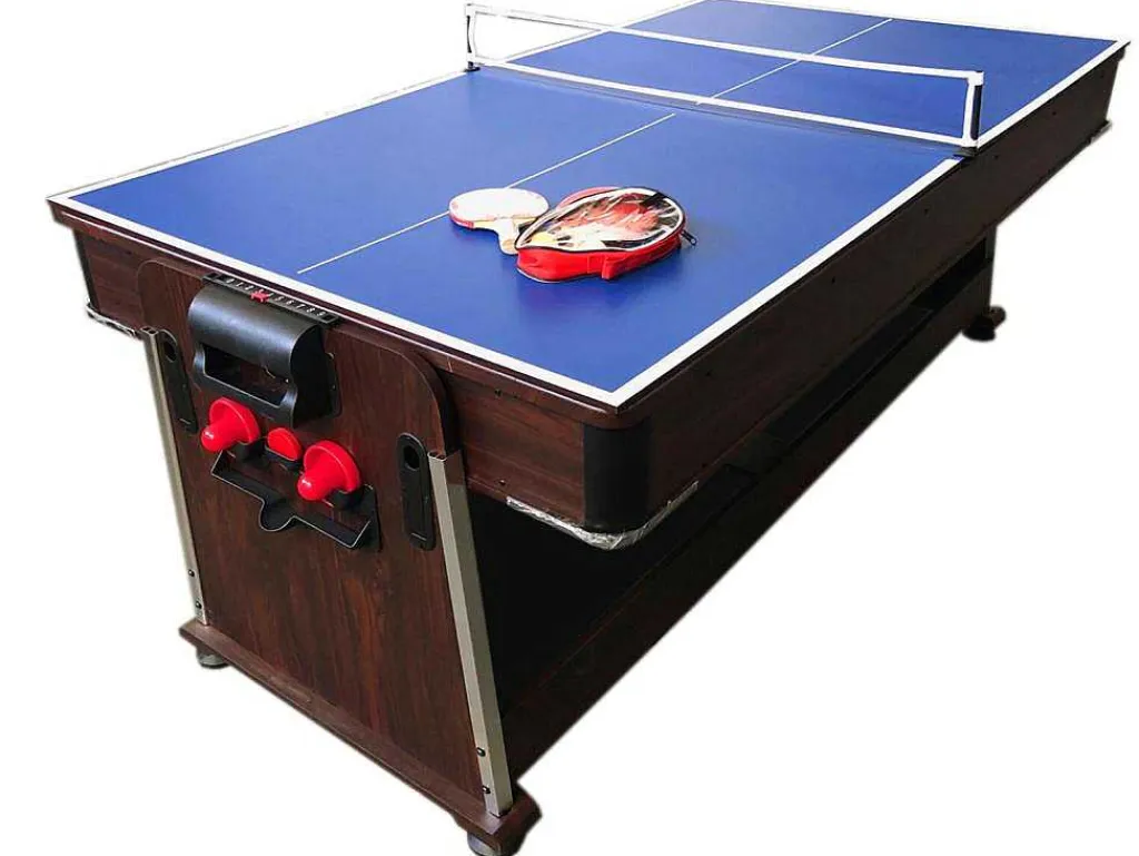 Biljarttafel 7 Voet Multi-Game Blauw Air Hockey + Tennistafel Stark-ELITESHOPPING Hot