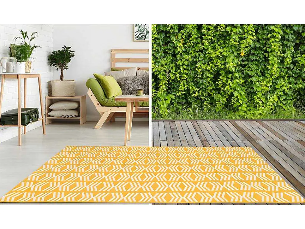 Binnen- Of Buitentapijt Etnische Stijl Grenada - 150 X 200 Cm - Geel-OZAIA Best