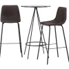 Bistro Barmeubelset Bartafel Zwart En 2 Alexi Barstoelen Bruin.-Vente-unique Discount