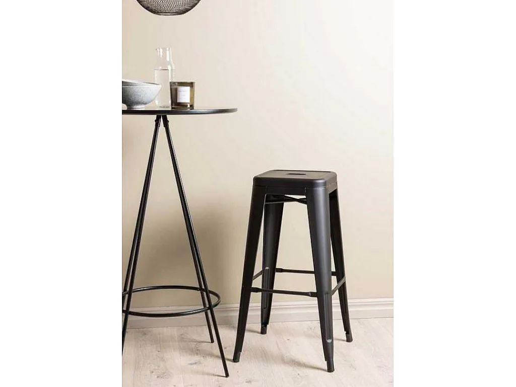 Bistro Barmeubelset Bartafel Zwart En 2 Tempe Barstoelen Zwart.-Vente-unique Discount