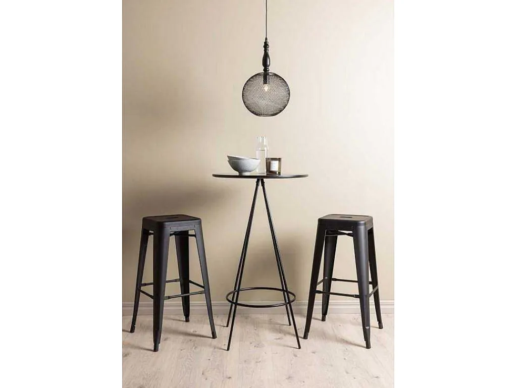 Bistro Barmeubelset Bartafel Zwart En 2 Tempe Barstoelen Zwart.-Vente-unique Discount