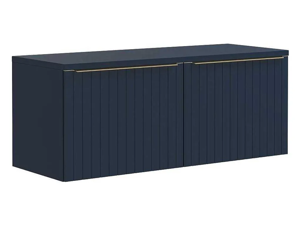 Blauw Hangend Badkamermeubel Met Dubbele Wastafel - 120 Cm - Josepha-Vente-unique Hot