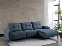 Blauwe Stoffen Hoekbank Rechts Neruda-Vente-unique Sale