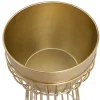 Bloembak Met Draadstructuur Van Metaal - D30 X H71 Cm - Goudkleurig - Cemoro-OZAIA Clearance