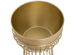 Bloembak Met Draadstructuur Van Metaal - D30 X H71 Cm - Goudkleurig - Cemoro-OZAIA Clearance