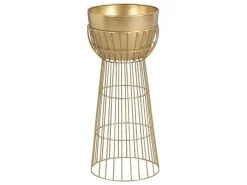 Bloembak Met Draadstructuur Van Metaal - D30 X H71 Cm - Goudkleurig - Cemoro-OZAIA Clearance