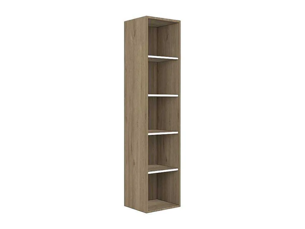 Boekenkast Met 5 Nissen - Licht Naturel En Wit - Najeli-Vente-unique Clearance