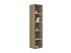 Boekenkast Met 5 Nissen - Licht Naturel En Wit - Najeli-Vente-unique Clearance