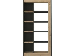 Boekenkast Met 10 Nissen - Naturel En Antraciet - Silomai-Vente-unique Best