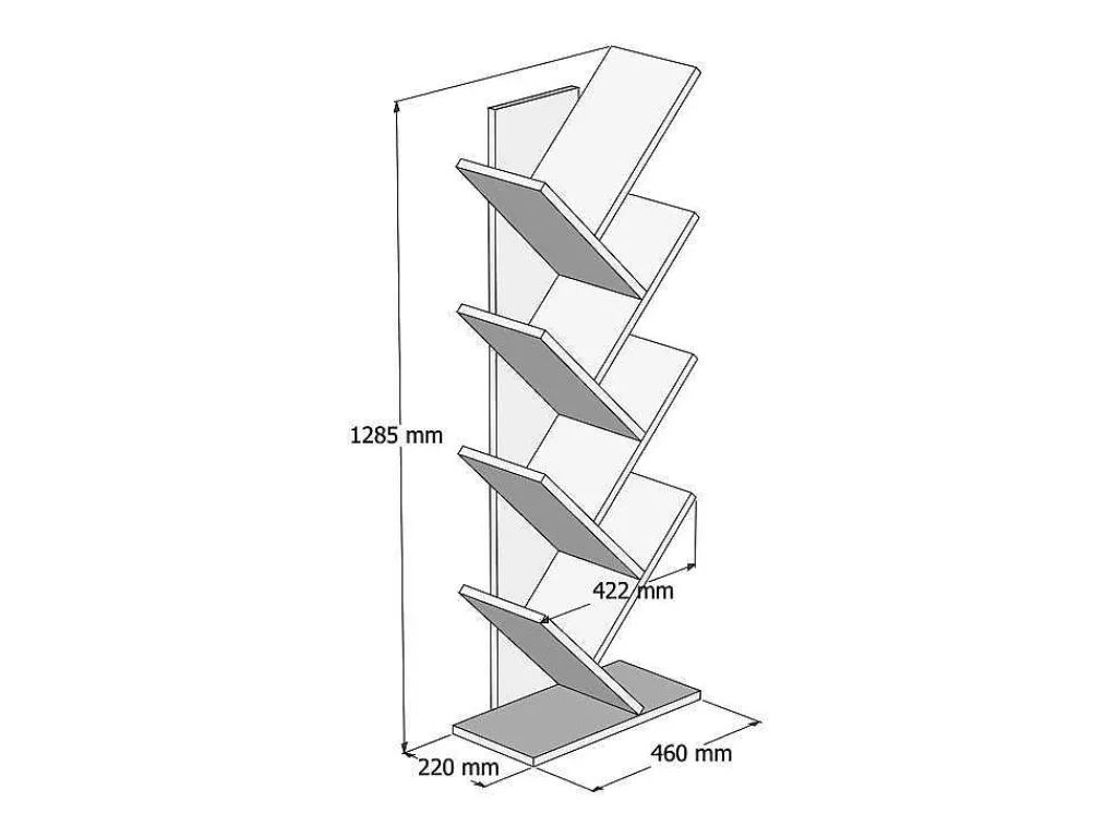 Boekenkast Met 7 Planken - Wit - Asinali-Vente-unique