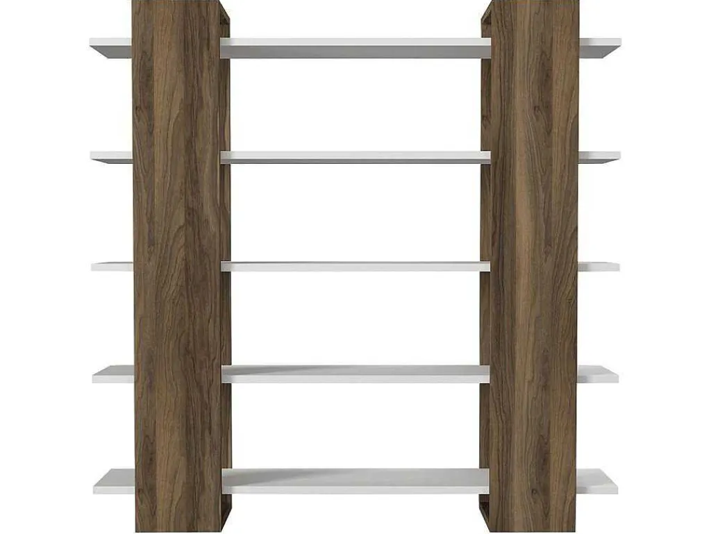 Boekenkast Met 5 Planken - Naturel En Wit - Zoryn-Vente-unique New