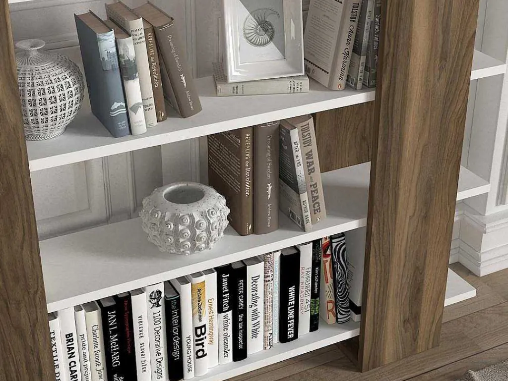 Boekenkast Met 5 Planken - Naturel En Wit - Zoryn-Vente-unique New