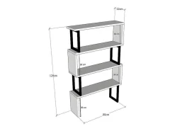 Boekenkast Met 3 Planken Van Metaal - Licht Naturel En Zwart - Roveni-Vente-unique Clearance