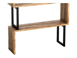 Boekenkast Met 3 Planken Van Metaal - Licht Naturel En Zwart - Roveni-Vente-unique Clearance