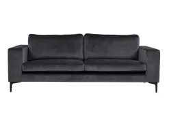 Bolero Bank 3 Persoons Velours Grijs.-Vente-unique Hot