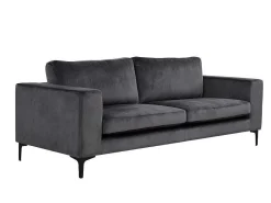 Bolero Bank 3 Persoons Velours Grijs.-Vente-unique Hot