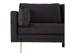 Boom Bank 3 Persoons Velours Zwart.-Vente-unique Outlet