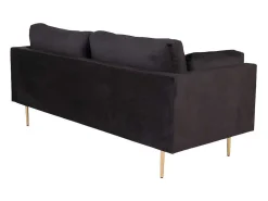 Boom Bank 3 Persoons Velours Zwart.-Vente-unique Outlet