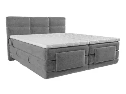 Boxspring-Hoofdbord + Elektrische Lattenbodem + Matras + Opleg - 2 X 90 X 200 Cm - Lichtgrijs - Lodi Van-Palacio Sale