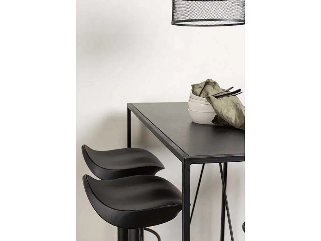 Brea Barmeubelset Bartafel Zwart En 4 Adesto Barstoelen Zwart.-Vente-unique Outlet