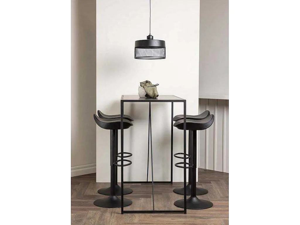 Brea Barmeubelset Bartafel Zwart En 4 Adesto Barstoelen Zwart.-Vente-unique Outlet