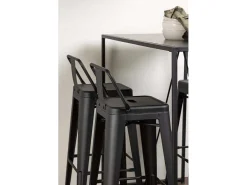 Brea Barmeubelset Bartafel Zwart En 4 Tempe Barstoelen Zwart.-Vente-unique Discount