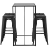 Brea Barmeubelset Bartafel Zwart En 4 Tempe Barstoelen Zwart.-Vente-unique New