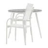 Break Tuinmeubelset Tafel O90Cm Grijs, 2 Stoelen Santorini Wit.-Vente-unique Outlet
